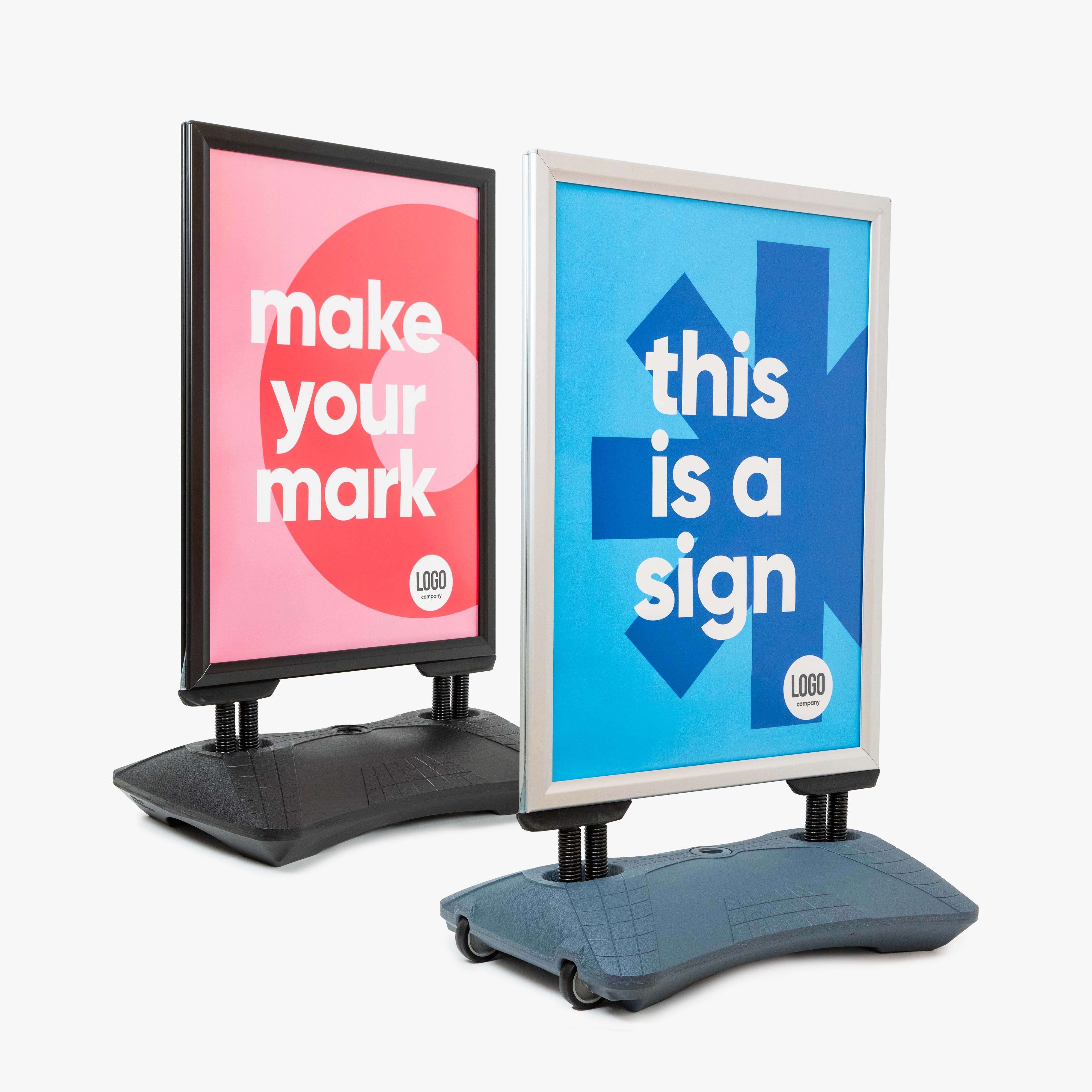 Premium  Kundenstopper mit Wassertank