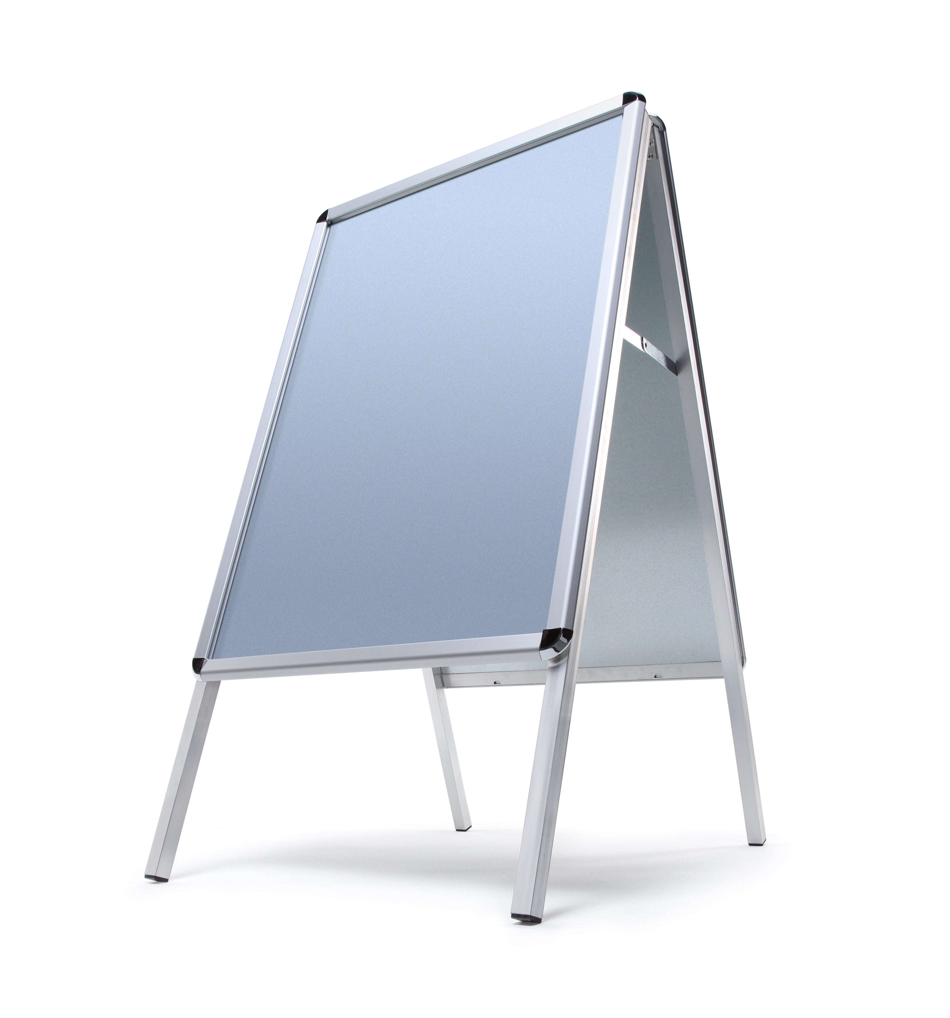 Kundenstopper Outdoor für DIN A1 mit Rondo-Ecken, Gesamtansicht von unten, leer
