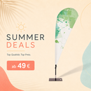 Sommer-Angebot für die Beachflag Drop mit Druck und Kreuzfuß