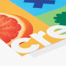 Detailansicht eines blickdichten Blockout-Banners mit farbigem Aufdruck – lichtundurchlässiges PVC-Material von Printmondo, ideal für beidseitige Werbung.