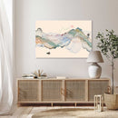 Leinwandbild "Abstrakte Tintenlandschaft" über Sideboard