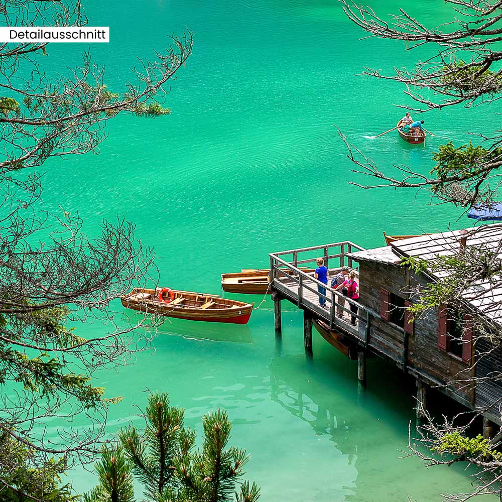 Leinwandbild Fensterblick "Bergsee"