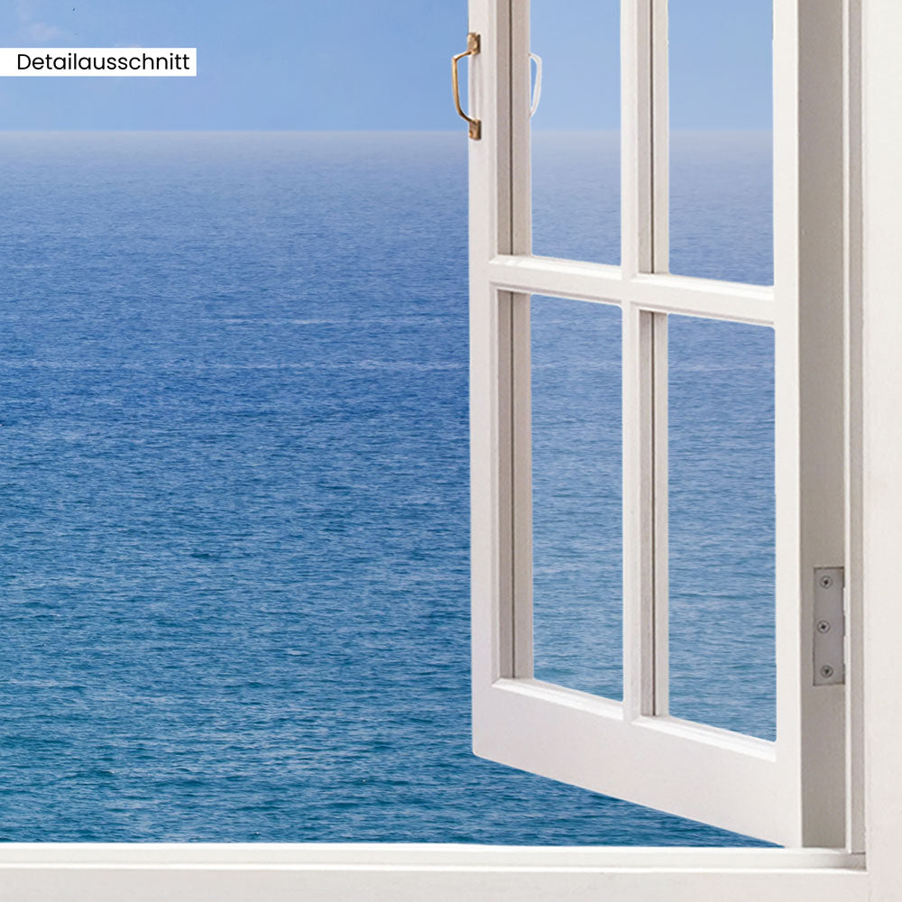 Leinwandbild Fensterblick "Meer und Wolken"