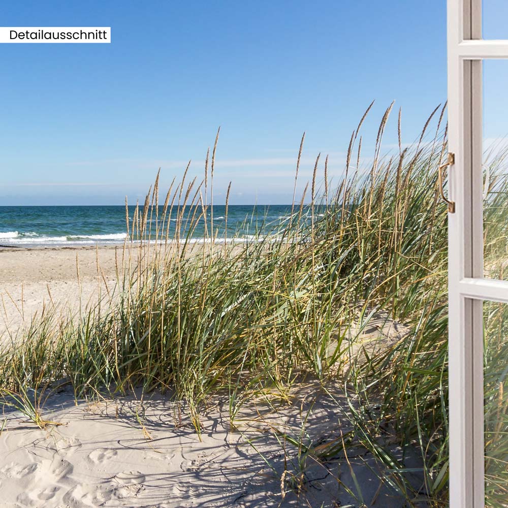 Leinwandbild Fensterblick "Ostsee Strand"