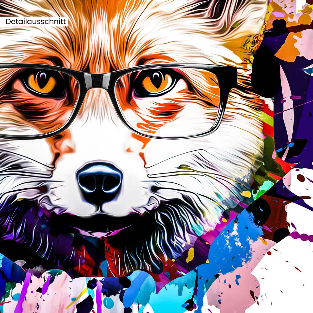 Leinwandbild "Fuchs mit Brille"
