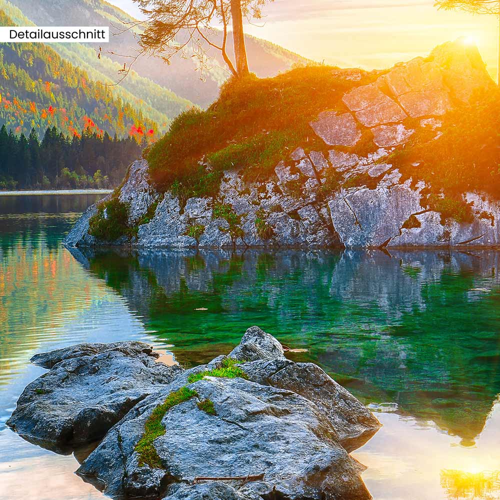 Leinwandbild "Herbstsonnenuntergang am Hintersee"
