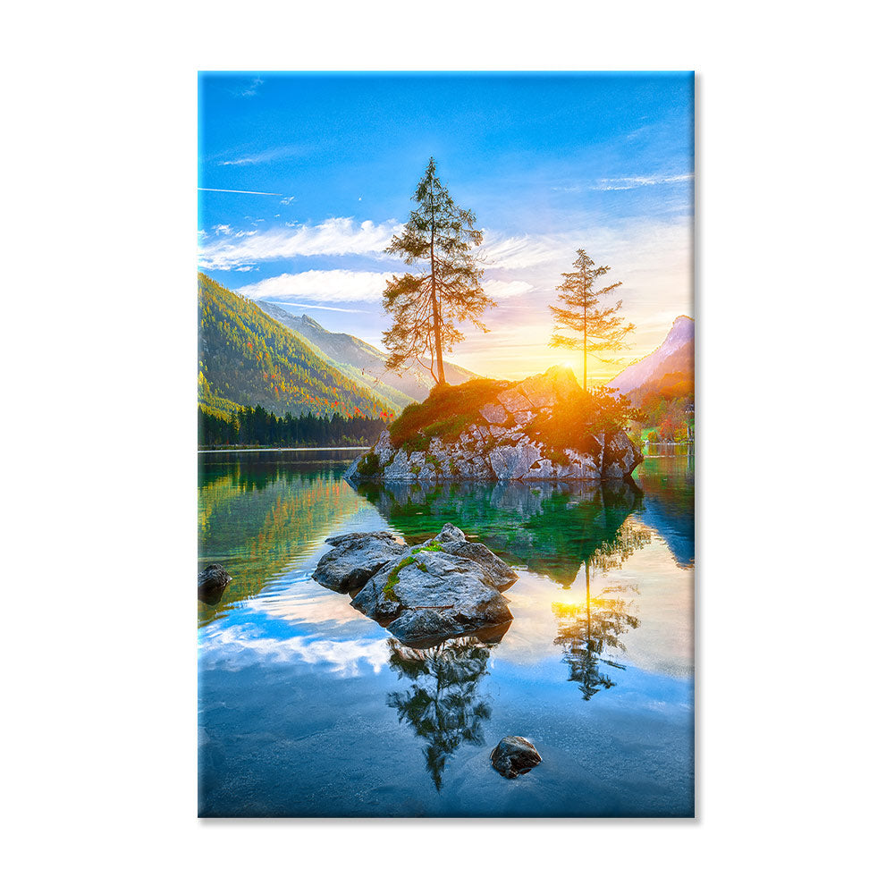 Leinwandbild "Herbstsonnenuntergang am Hintersee"
