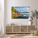 Leinwandbild "Schären - Schwedische Küste" über einem Sideboard