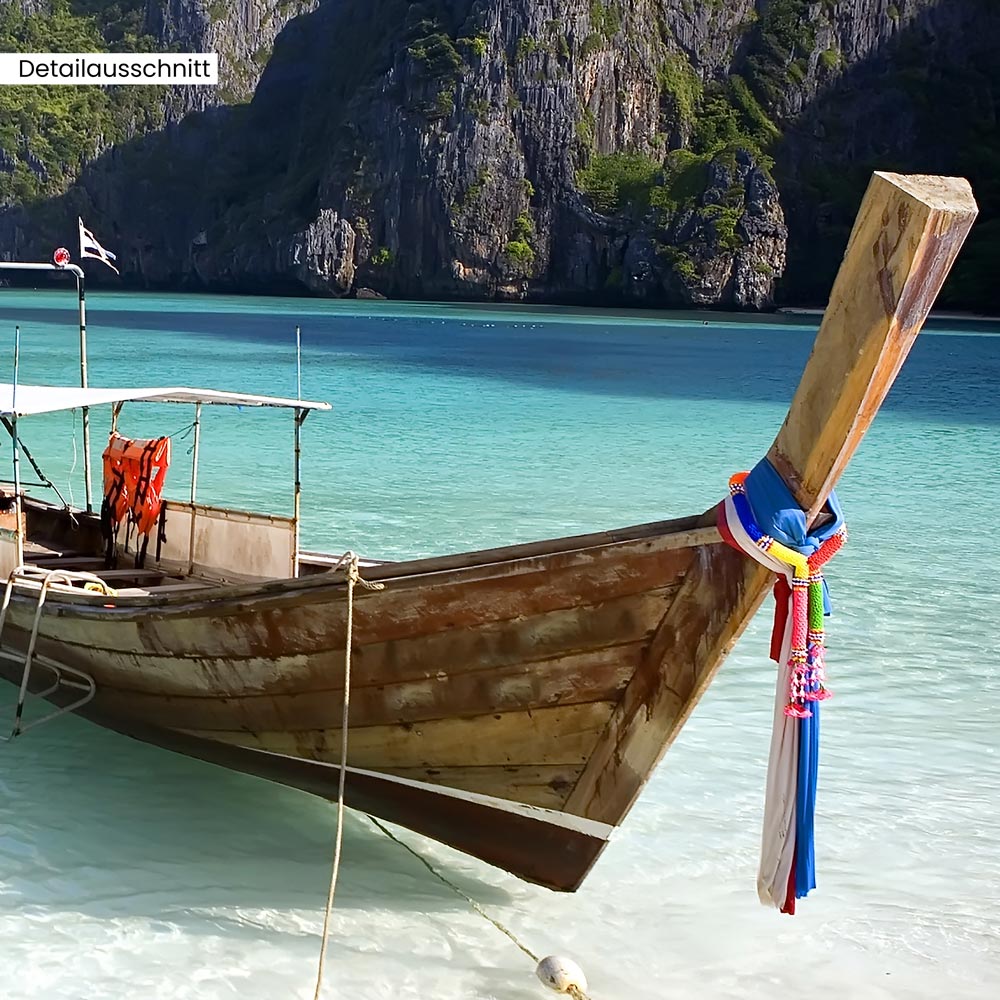 Leinwandbild "Strand mit Boot"