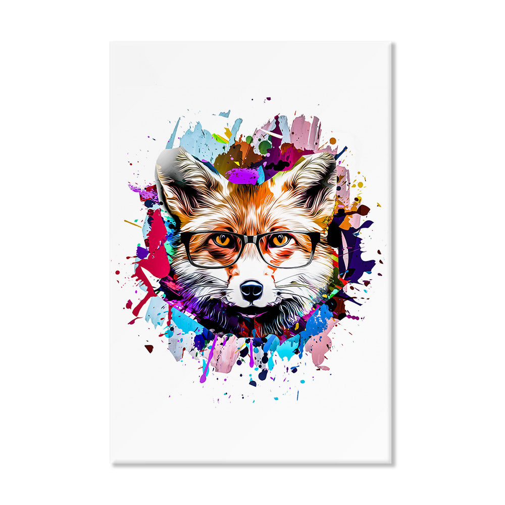 Leinwandbild "Fuchs mit Brille"