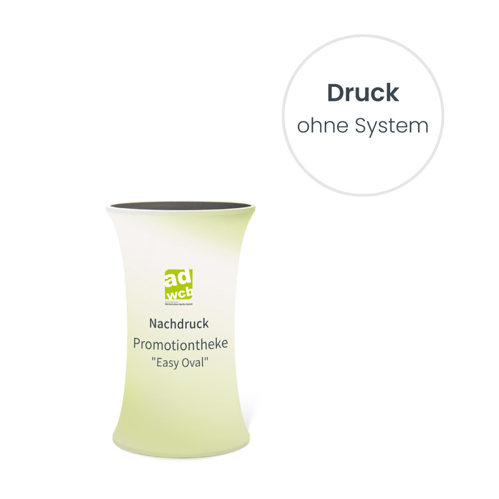 Darstellung Nachdruck der Promotiontheke Easy Oval