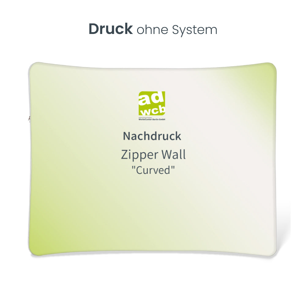 Ersatzdruck für Messedisplay Zipper Wall Curved ohne System