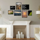 Poster-Set "Wald" Rückseite im Wohnzimmer über einem Kamin.