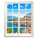 Wandaufkleber Fensterblick geschlossen, selbstklebend mit schönem Urlaubsmotiv vom Gardasee.
Das Motiv "Dorf am See" gibt jedem Raum ein Gefühl von Urlaub und erschafft Größe. Hauptbild 
