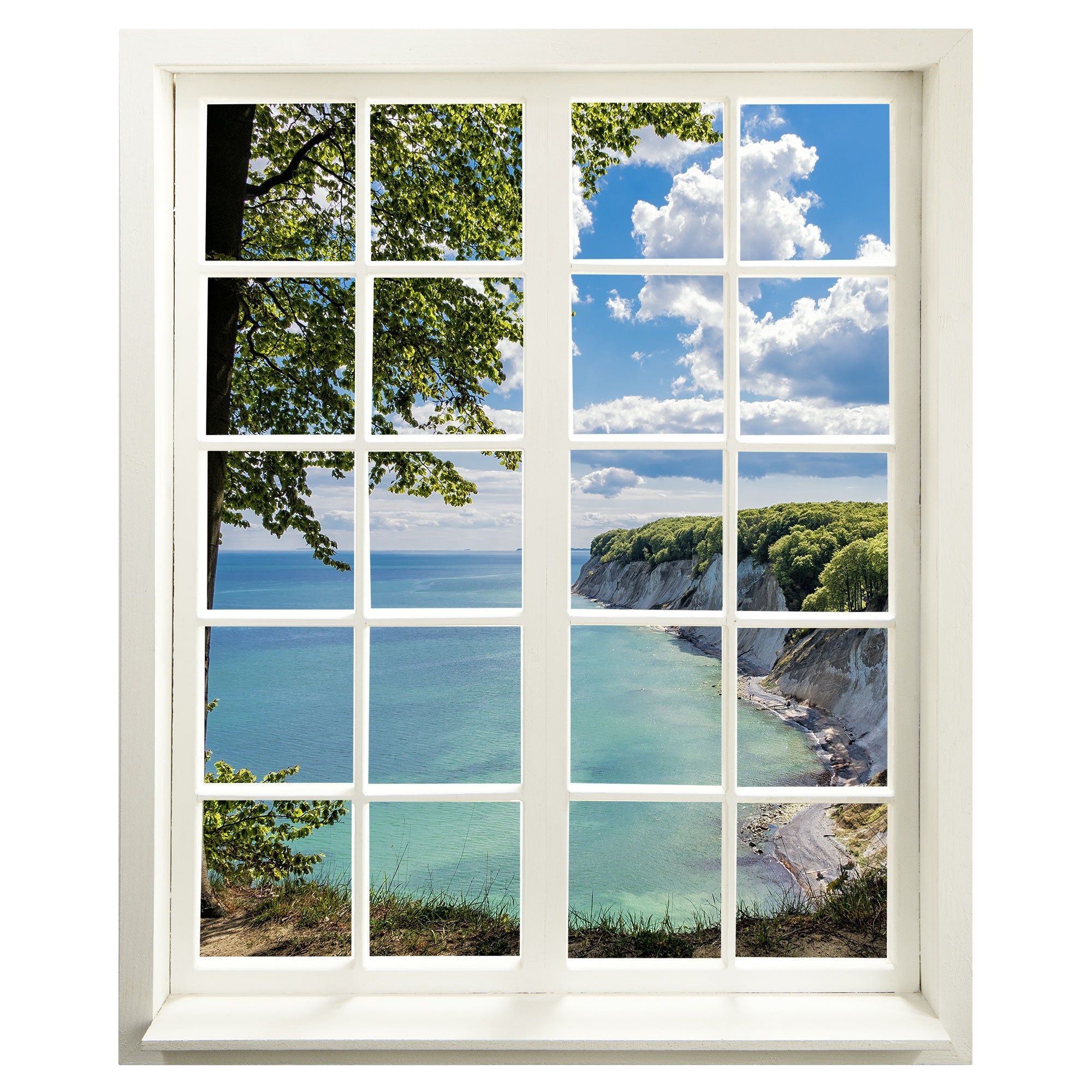 Wandtattoo Fensterblick geschlossen: "Meer und Bucht" Hauptansicht.