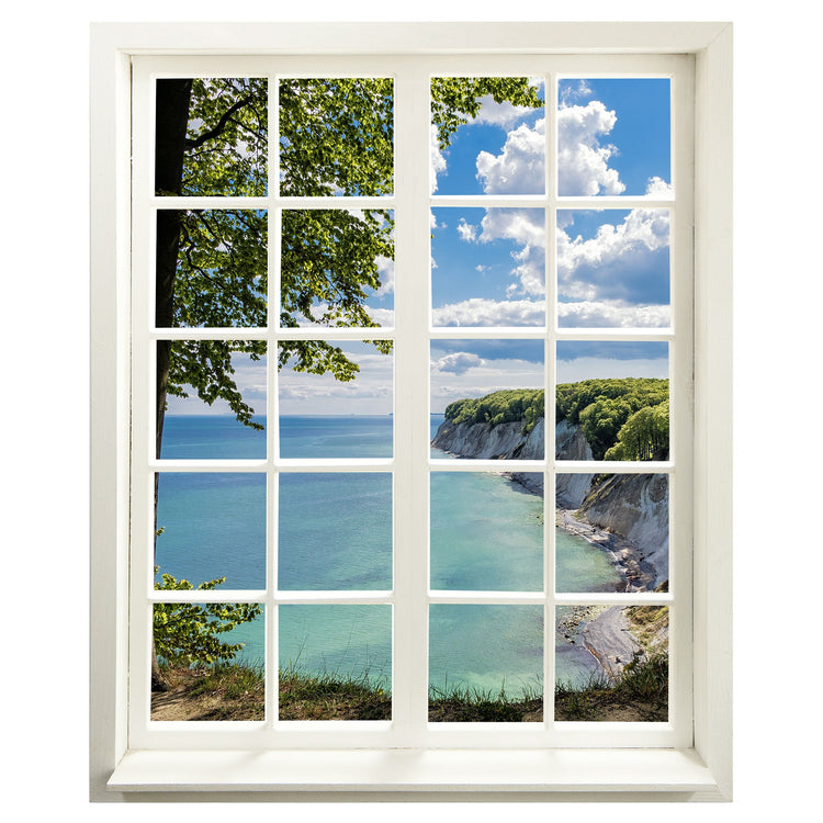Wandtattoo Fensterblick geschlossen: "Meer und Bucht" Hauptansicht.