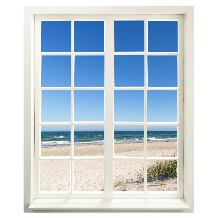 Hauptbild "Ostee Strand" als Wandtattoo Fensterausblick - geschlossenmit Sprossenfenster. Hauptansicht 