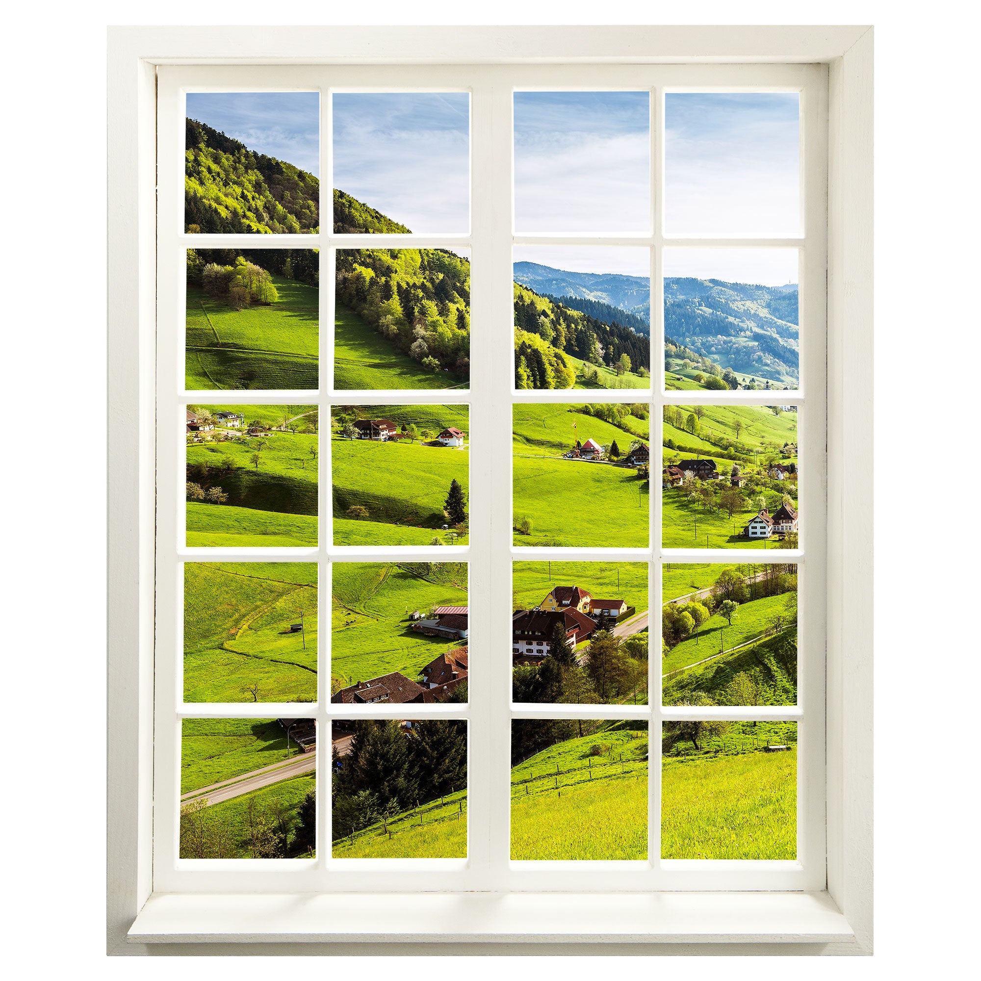 Wandtattoo - geschlossener Fensterblick mit dem Motiv: "Schwarzwald" - Hauptansicht ohne Hintergrund.