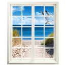 Wandtattoo - Fensterblick geschlossen "Strand mit Möwen" Hauptansicht ohne Raum.