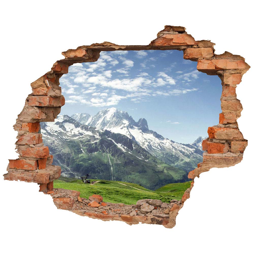 Wall tattoo - Wall breakthrough "Alpine meadow and mountains"