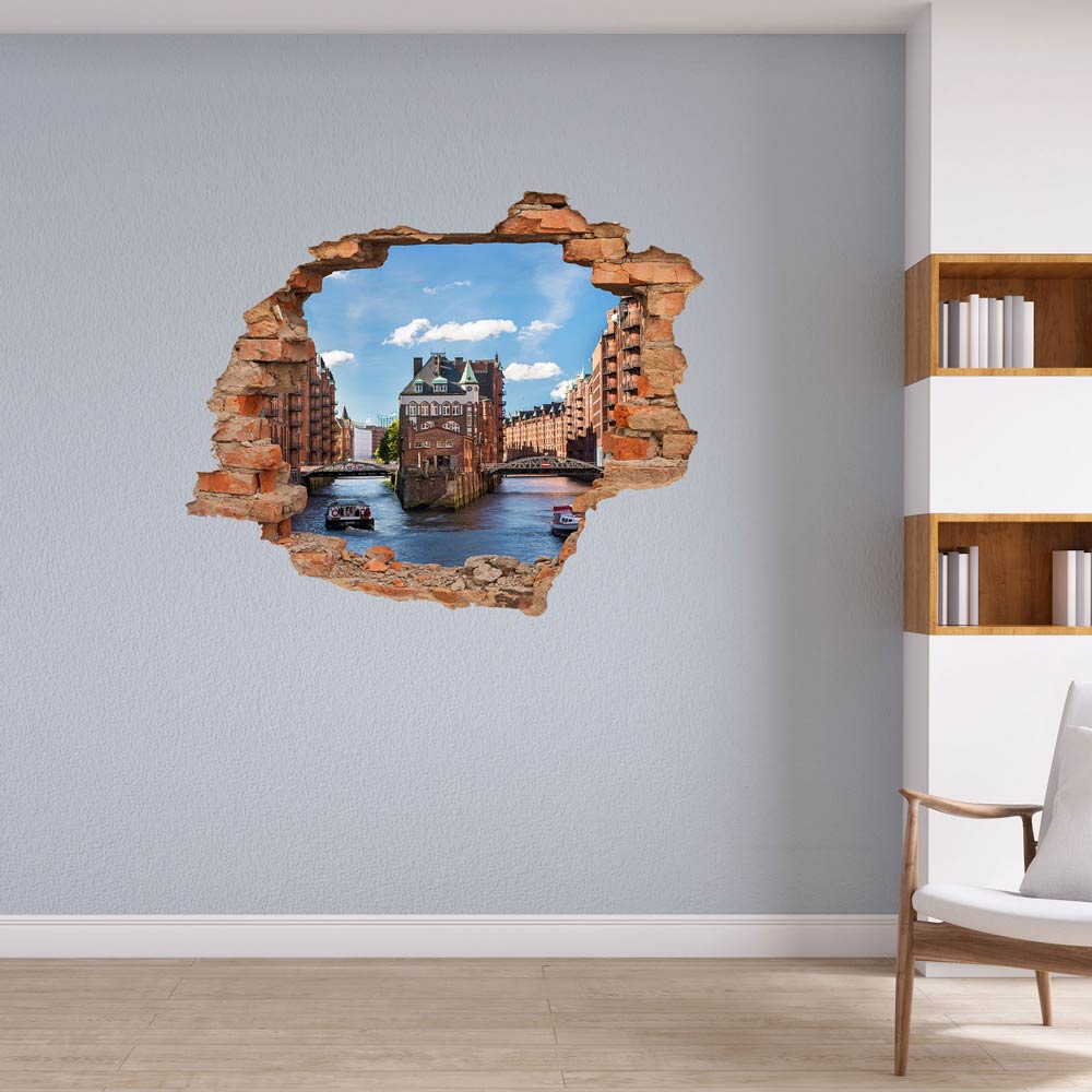 Wall tattoo - Wall breakthrough "Hamburg Speicherstadt"