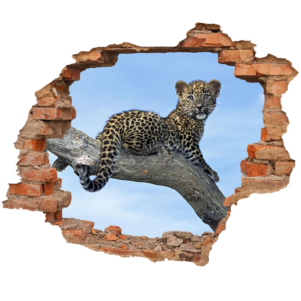 Wall tattoo - Wall breakthrough "Baby leopard"