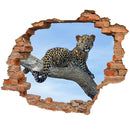 Wandtattoo - Mauerdurchbruch mit einem"Leopardenbaby". Hauptbild