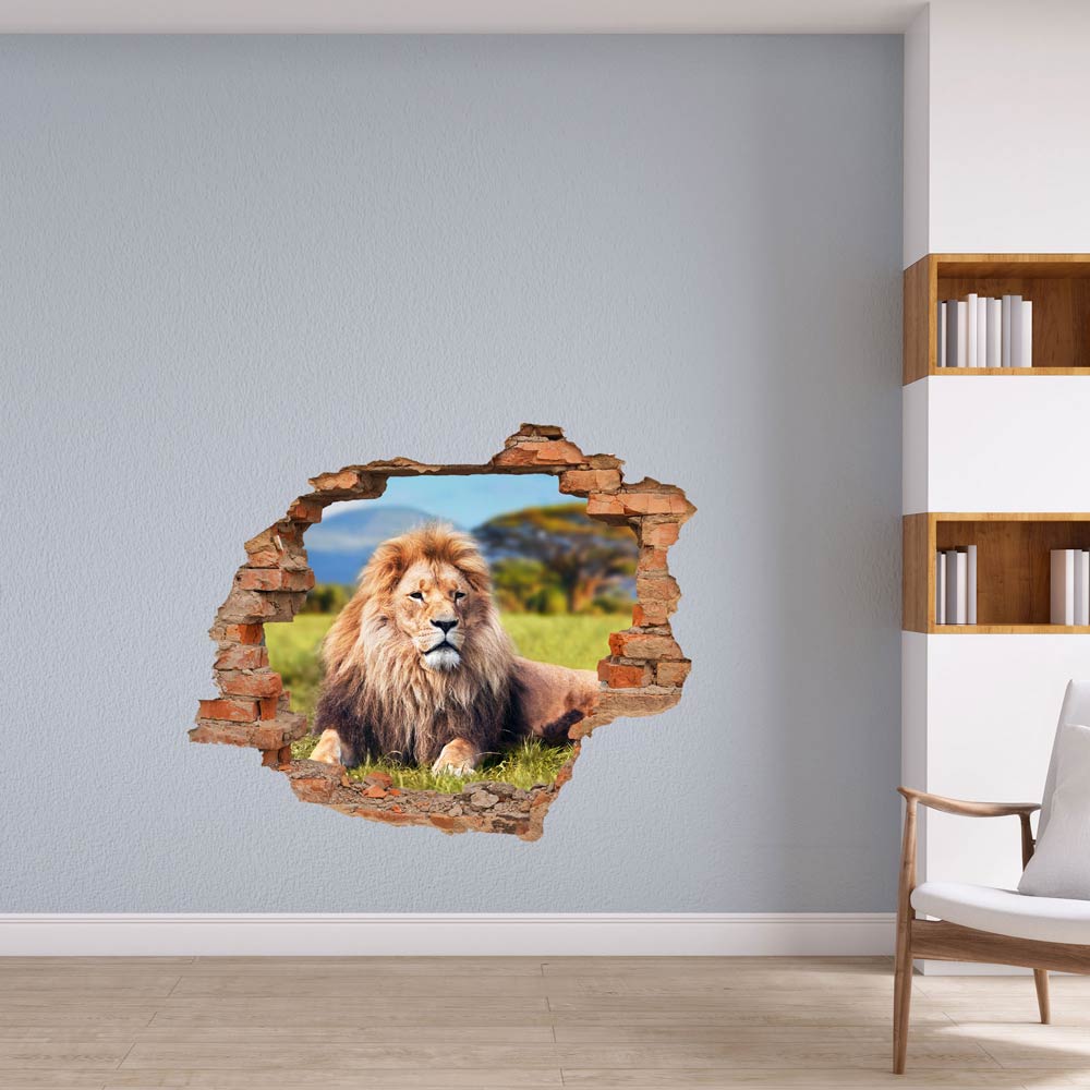 Wall tattoo - Wall breakthrough "Lion"
