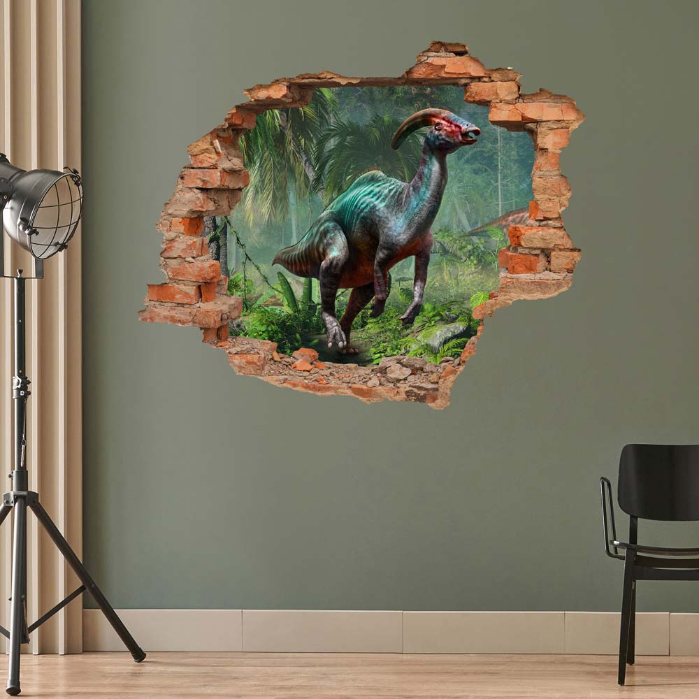 Wall tattoo - Wall breakthrough "Parasaurolophus"