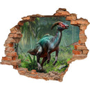 Wandtattoo Ziegelmauer Durchbruch "Parasaurolophus" Dino. Hauptansicht