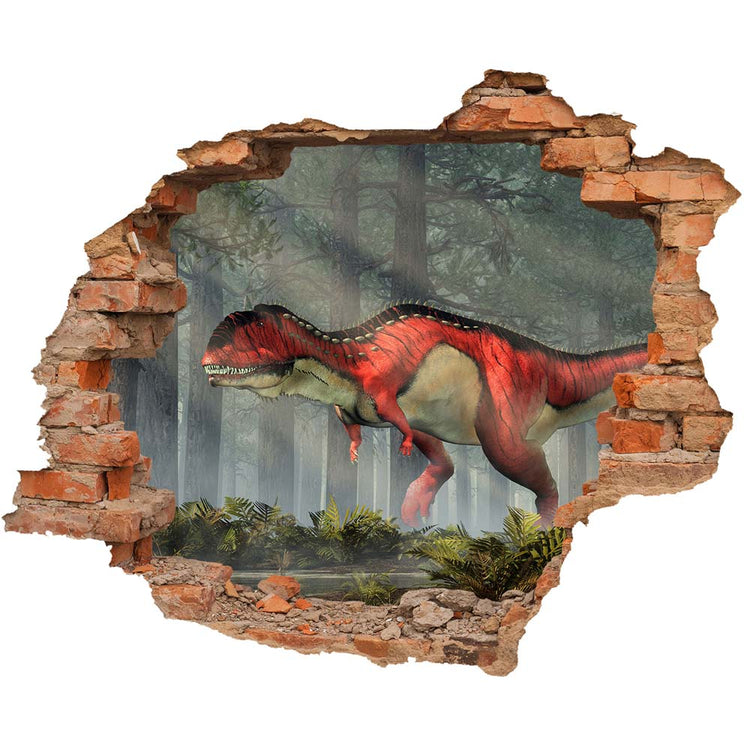 Wandtattoo Wanddurchbruch "Rajasaurus" Dinosaurier. Hauptansicht
