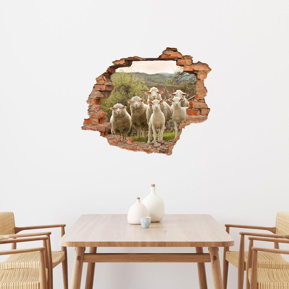 Wall tattoo - Wall breakthrough "Sheep"