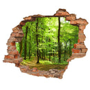 Wandaufkleber - Wanddurchbruch "Wald" mit Ziegelsteinrand. Hauptbild