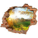 Wandtattoo - Wanddurchbruch Aufkleber, "Waldlichtung" mit grüner Wiese und Sonnenschein. Hauptbild