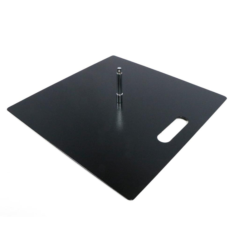 Kolplettansicht schwarze Bodenplatte mit Handgriff vom Beachflag.